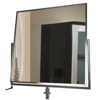Miroir en verre sur Lyre (fond en bois)