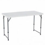 Petite table de régie blanche pliante