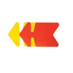 Flèche Jaune/Orange Double Face 48x32cm (Grande) - par 10