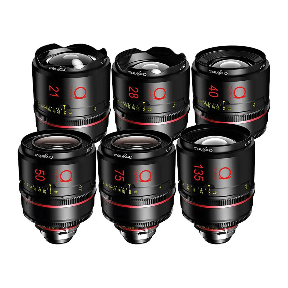 Série de 6 Optiques Angenieux Optimo Prime T1.8 PL - FF - Ø95mm (21-28-40-50-75-135)